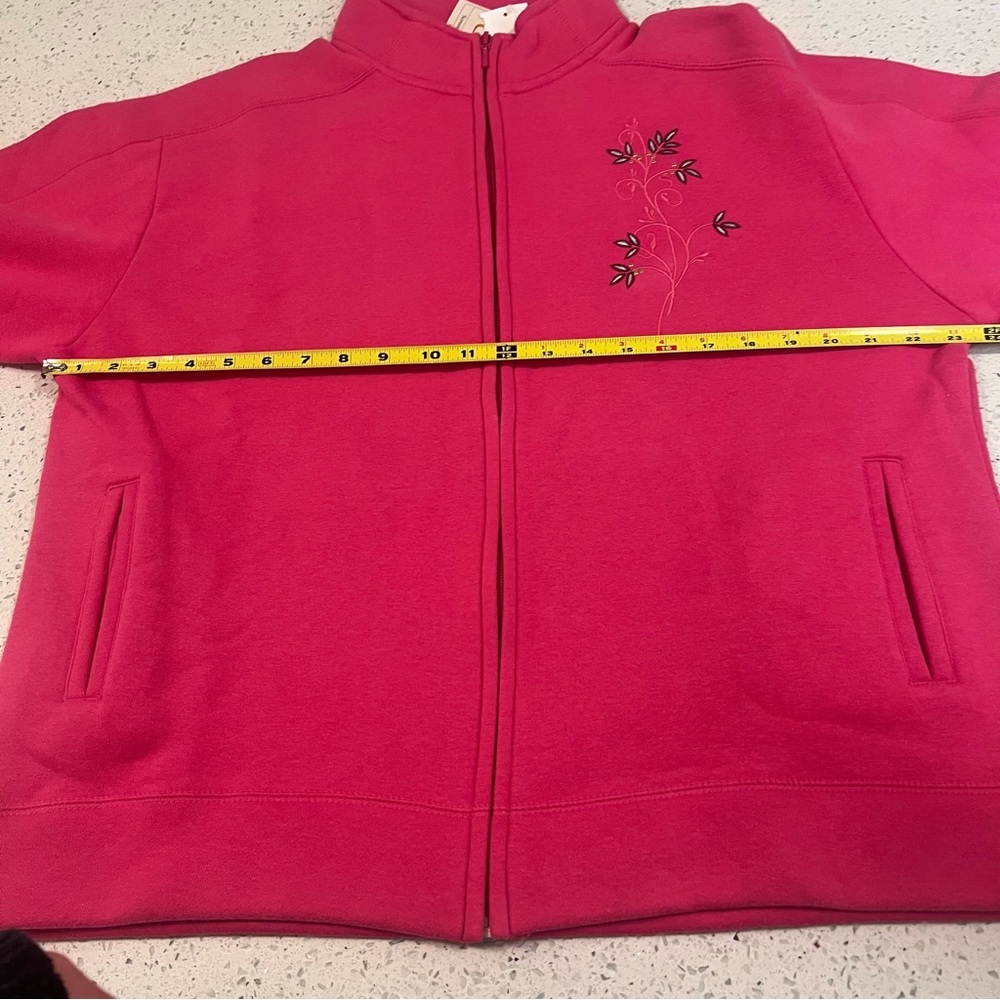 NWT Vintage ARTISANS Pink Full-Zip Jacket with Embroidered Floral Design | XL - Picture 6 of 15